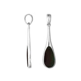 Sterling silver teardrop pendant with natural Black Shell – handcrafted Bali jewelry, a bold and elegant gift